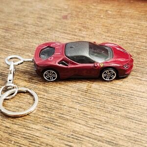 Ferrari SF90 Stradale Custom Keychain Maroon Hot Wheels Matchbox Keyring